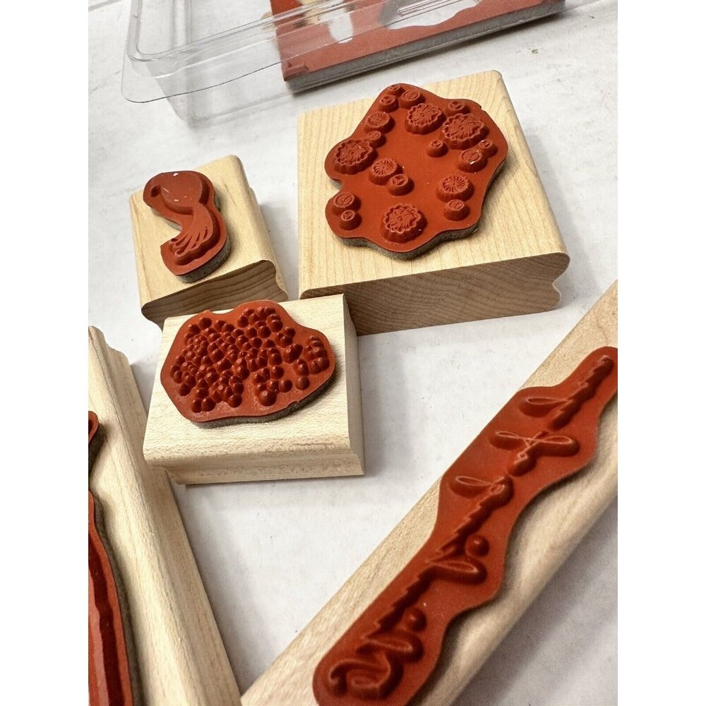 Stampin Up BIRD ON A BRANCH 5 wood mount stamps Tree blossoms thinking of you‎ - Picture 8 of 8